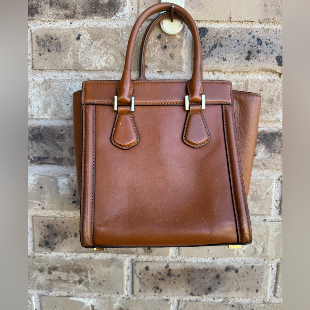 Michael Kors Collette Women’s  Brown Leather Tote Handbag - Picture 5 of 8